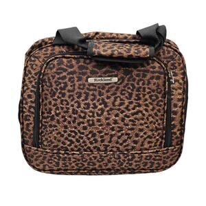 Rockland Womens Zip Up Carry On Travel Bag Brown Leopard Cheetah Print